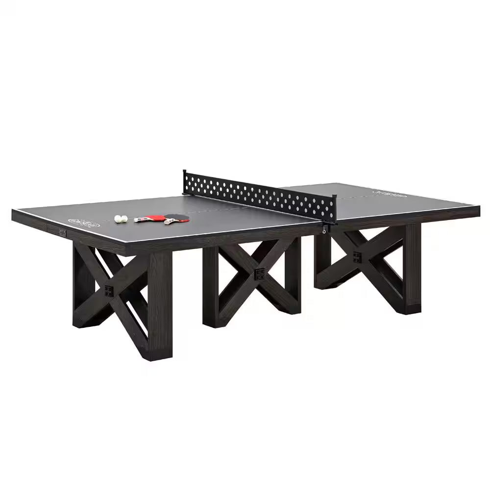 9 Ft. Fremont Indoor Ping Pong Tennis Table, Official Size Furniture Quality with Metal Net and Storage Drawer