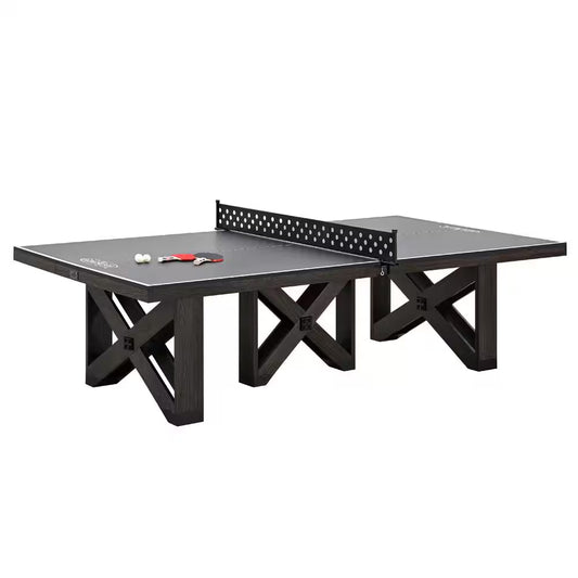 9 Ft. Fremont Indoor Ping Pong Tennis Table, Official Size Furniture Quality with Metal Net and Storage Drawer