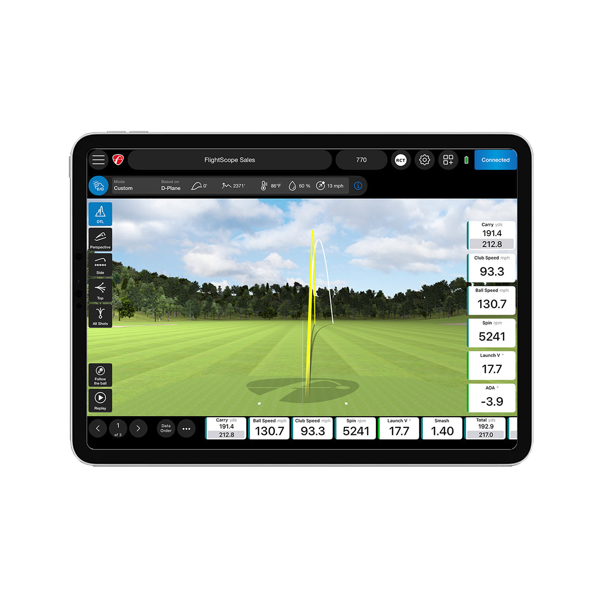 FLIGHTSCOPE X3C LAUNCH MONITOR with FUSION RADAR TRACKING